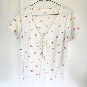 Five Below Floral Waffle Knit Top